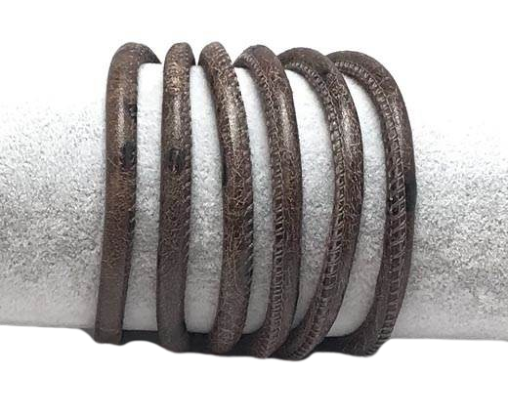 Real Round Nappa Leather cords - 6mm - Strict style dark brown