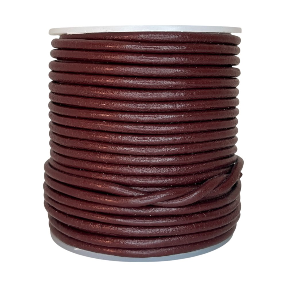 Round leather cord - 2mm - Red Wine