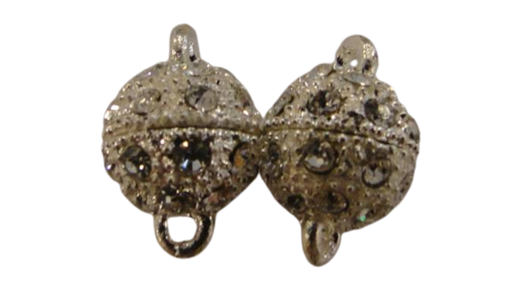 Magnetic Lock with Crystals - MG2-14mm-Silver