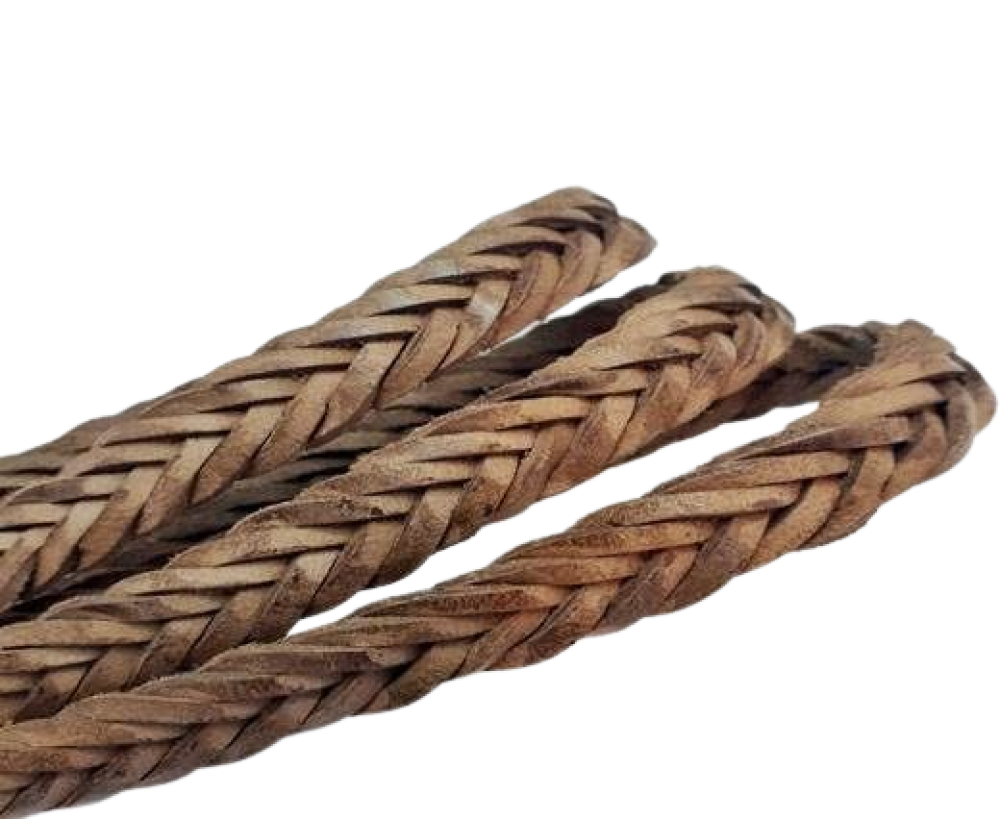 Montana braided Leather cord - 15mm  - Vintage Taupe
