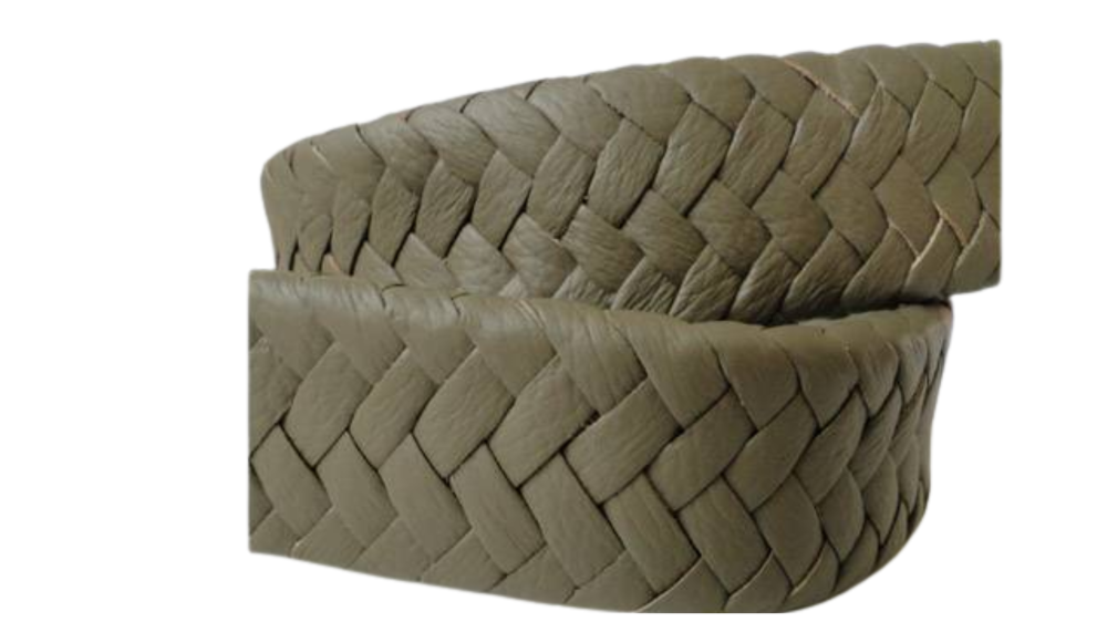 Real Nappa Flat Woven Cords - Taupe - 25mm