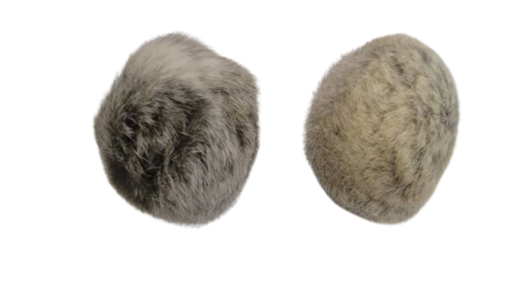 Rabbit Fur Pom Pom-Light Grey-5cms