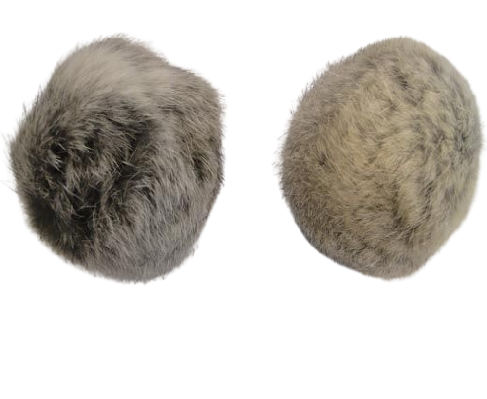 Rabbit Fur Pom Pom-Light Grey-9cms