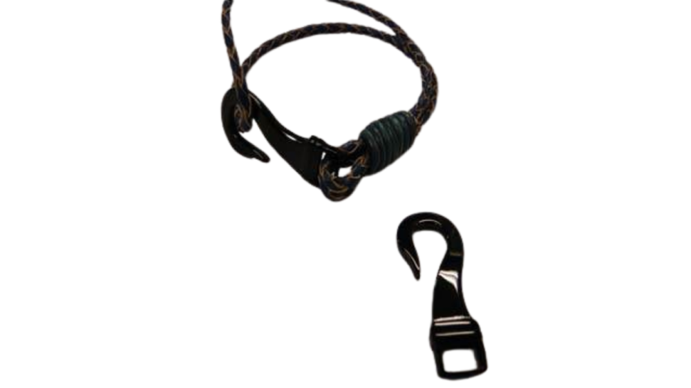 Stainless Steel Hook Clasp-Black-MGST-203-4mm