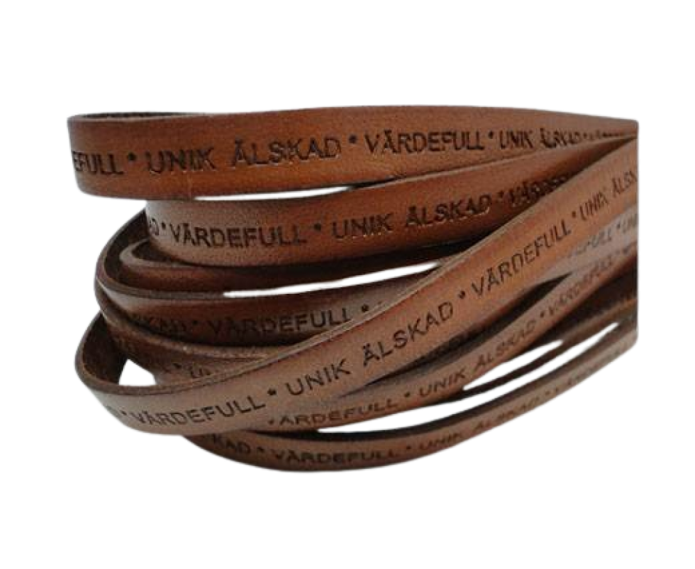 Named-Real Flat Leather-LEV  SKRATTA  ÄLSKA-10mm- brown