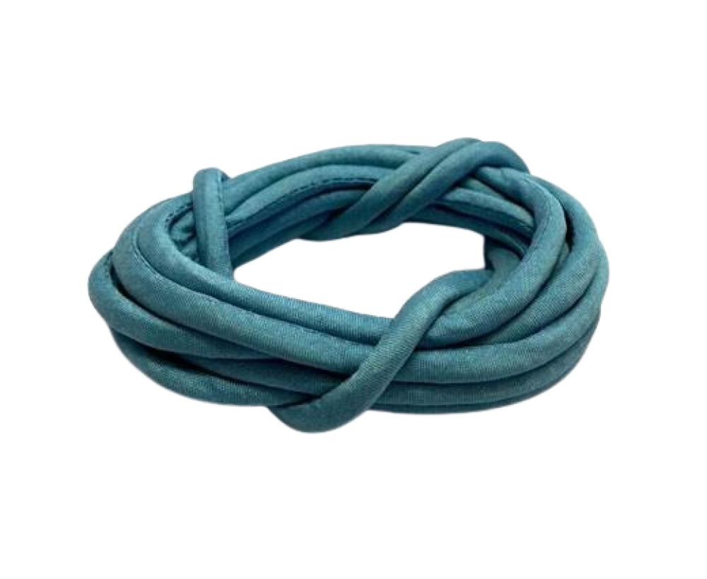 Real silk cords with inserts - 4 mm - BABY BLUE