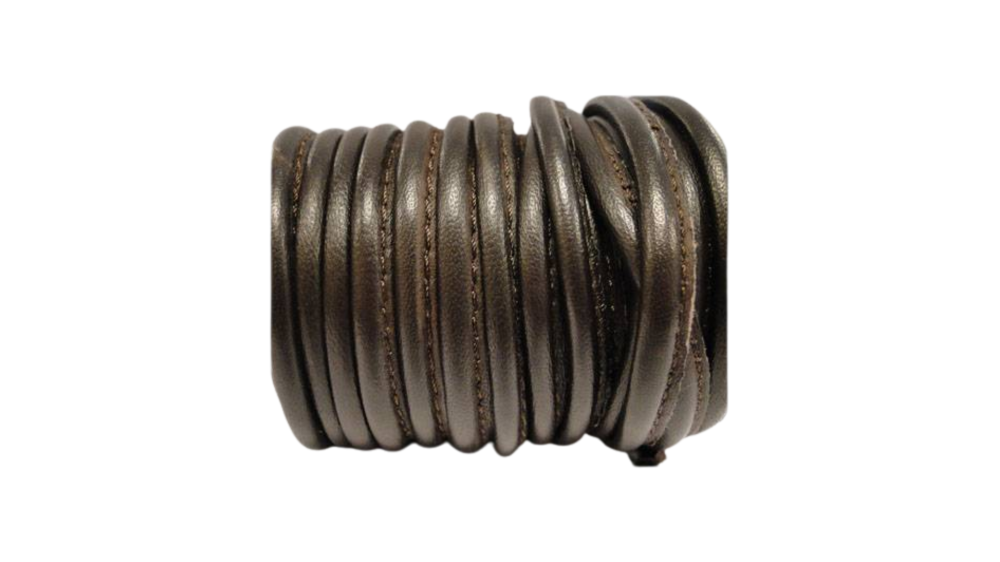 Round stitched nappa leather cord 5MM-Brown