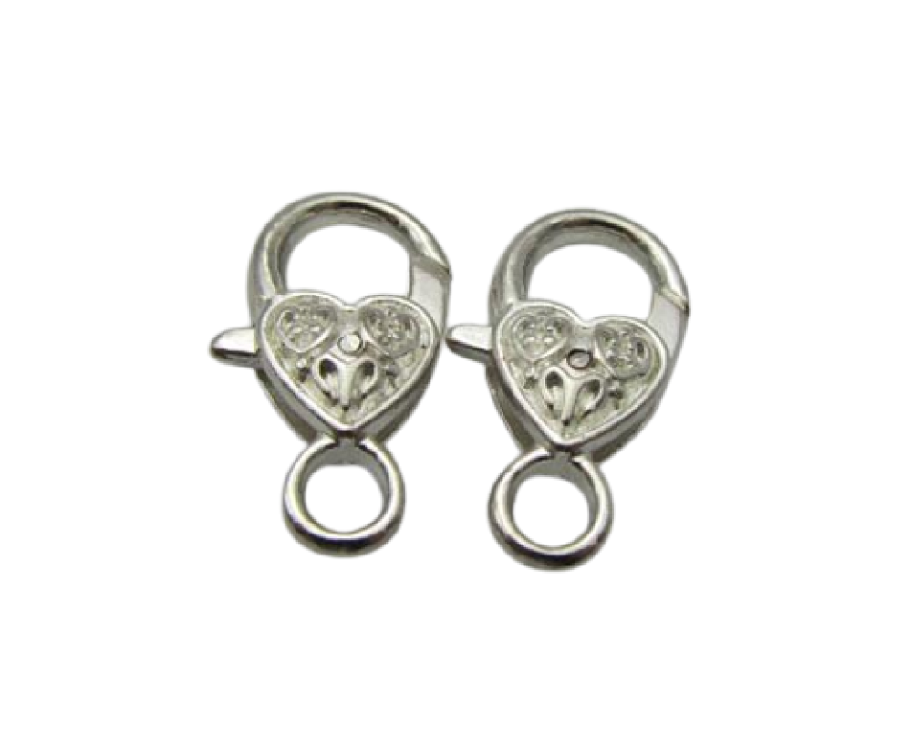 Zamak Lobster Claw Clasps-FI7004 - Silver - 29 mm