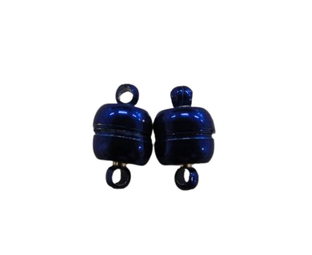 Brass Magnetic clasp-MG14-Blue-12x7mm