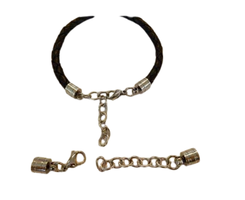Stainless steel extension chain with clasp - SSP-390-6mm-Steel