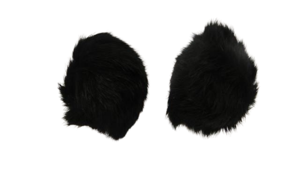 Rabbit Fur Pom Pom-Black-9cms