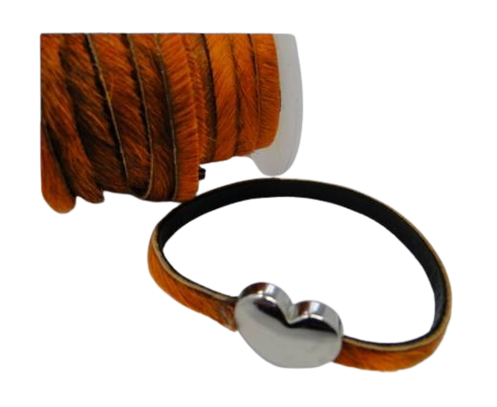 Hair-On Leather cords - 5MM - Dark Orange