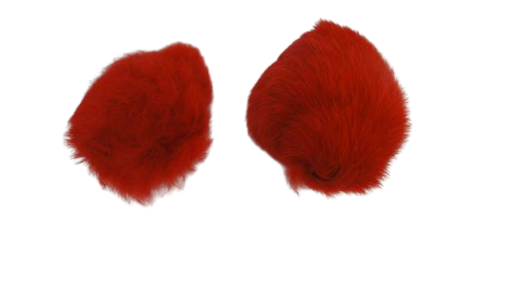 Rabbit Fur Pom Pom-Red-9cms