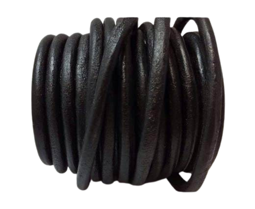Round leather Cords - 6mm - Black
