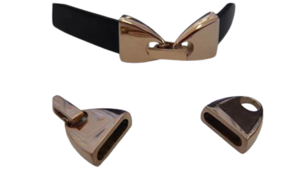 Stainless Steel Snap Locks-MGST110-10X2.5mm-Rose gold