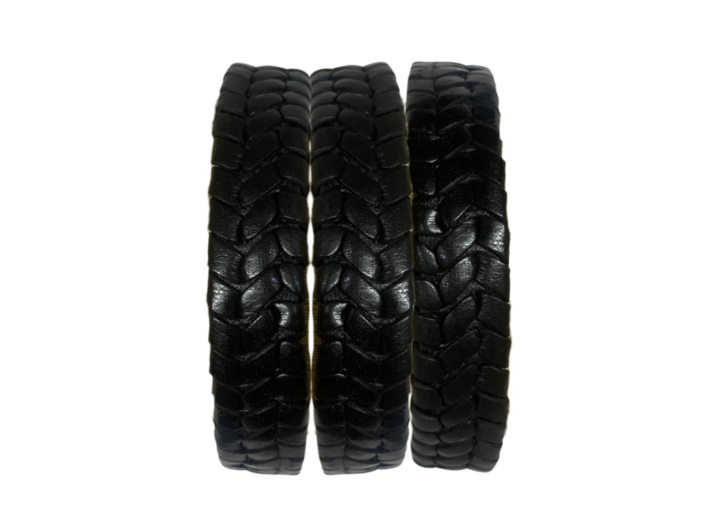 Dallas Braided Leather Cords - 14x4mm - Vintage black