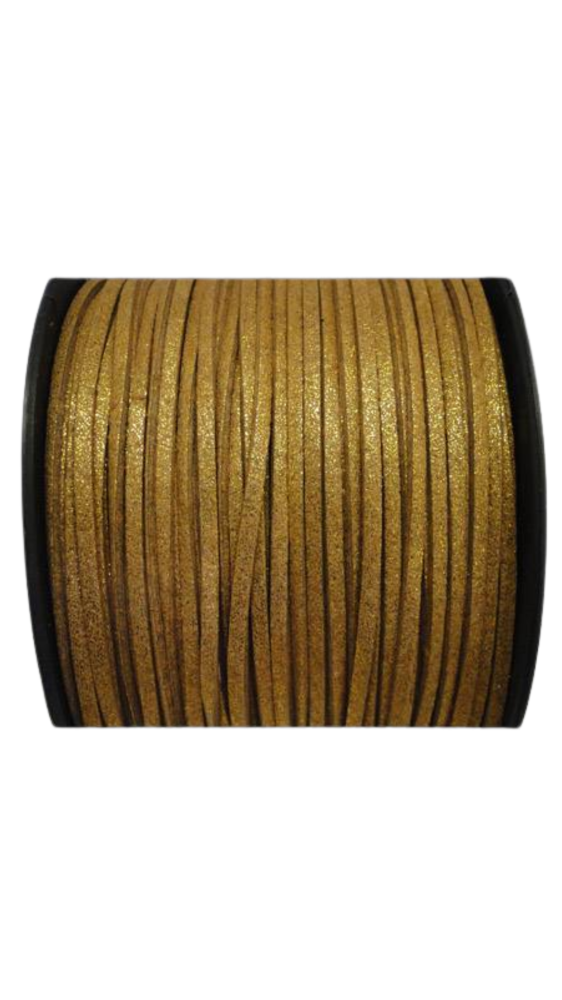 Faux Suede cord - 3mm - Glitter Gold