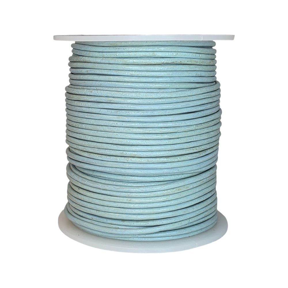 Round Leather cords  2,5mm - Light Blue