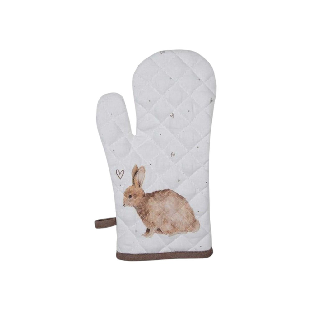 White Oven Mitt with Bunny