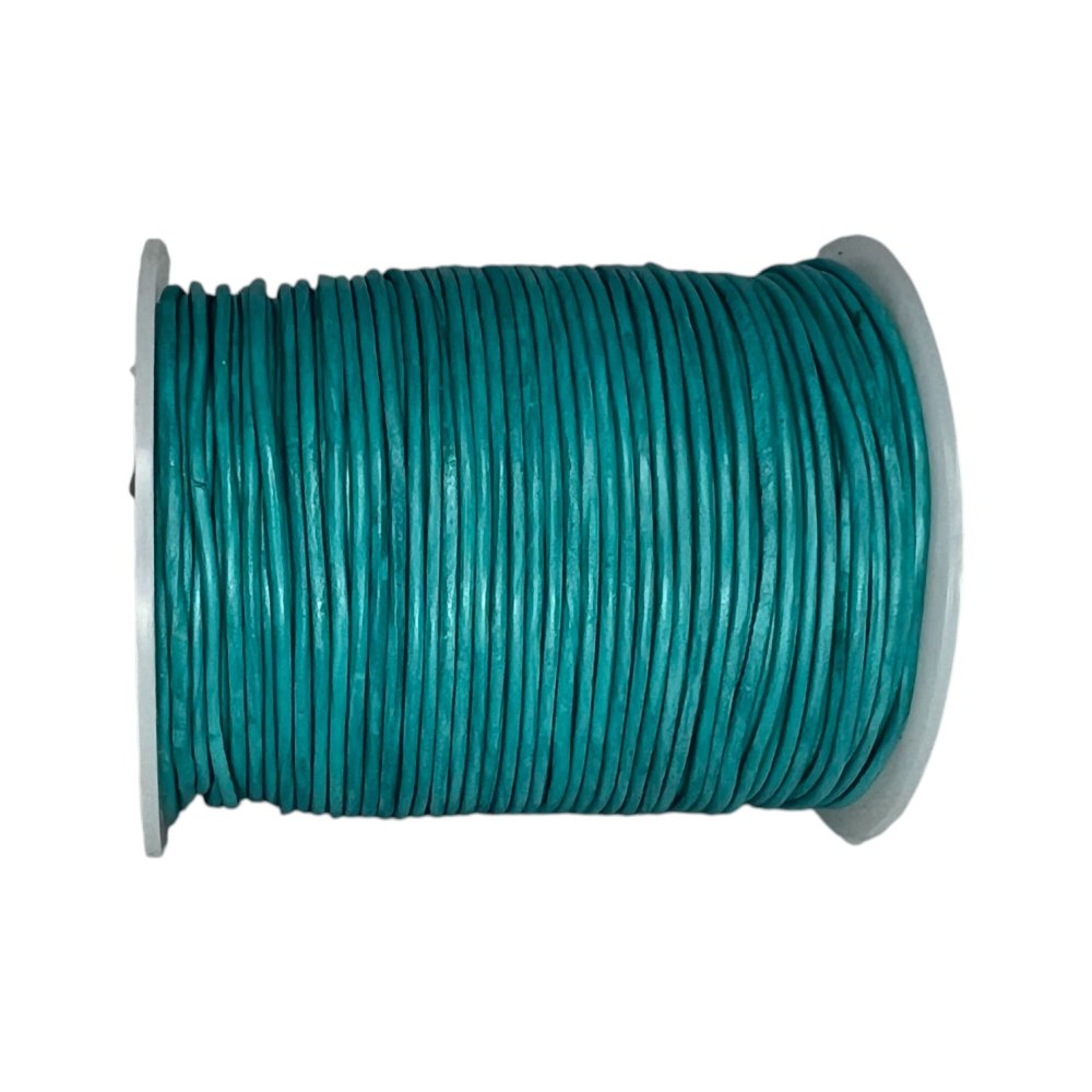 Round Leather Cord - 1mm - Teal