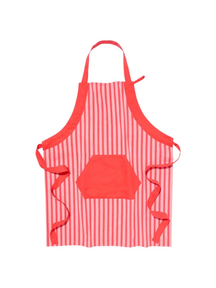 Red and Pink Striped Apron