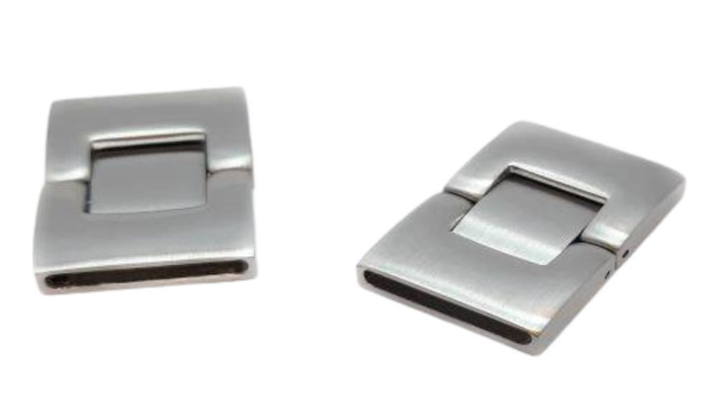 Stainless Steel Snap Lock Clasp: MGST154 15.5x2mm (Steel Matt)