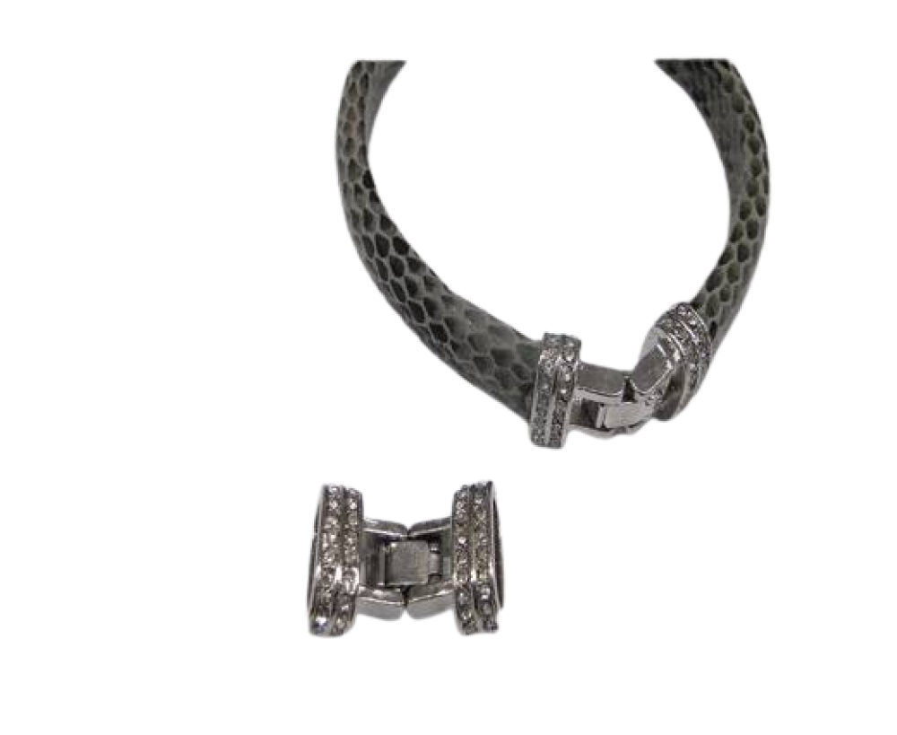 Zamak Snap Lock with crytal- MGL248-10x5mm