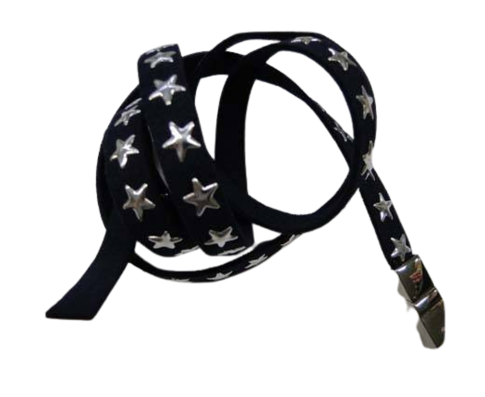 Faux Suede Cords with Star Studs 10mm-Navy Blue