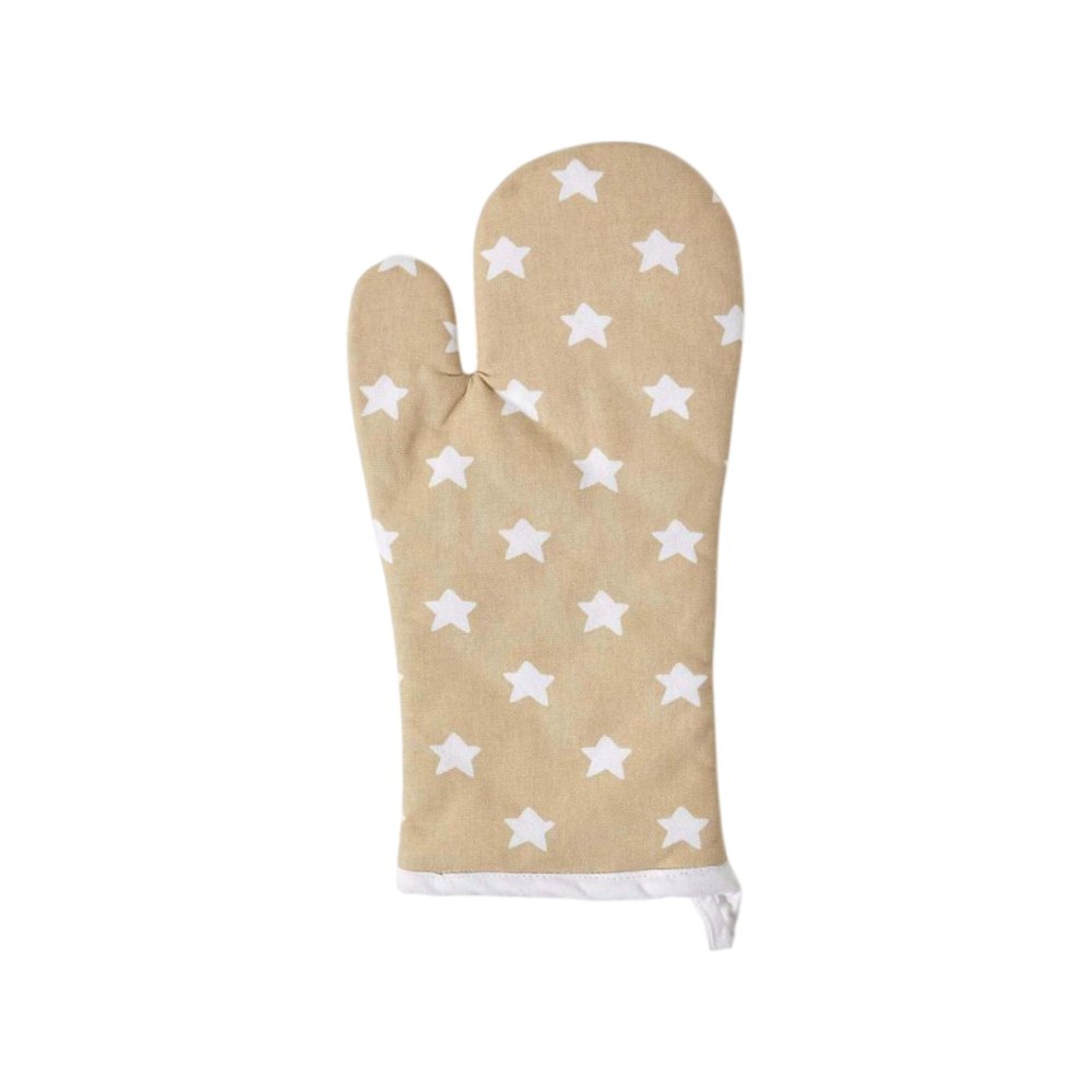 Light Tan Oven Mitt with Stars