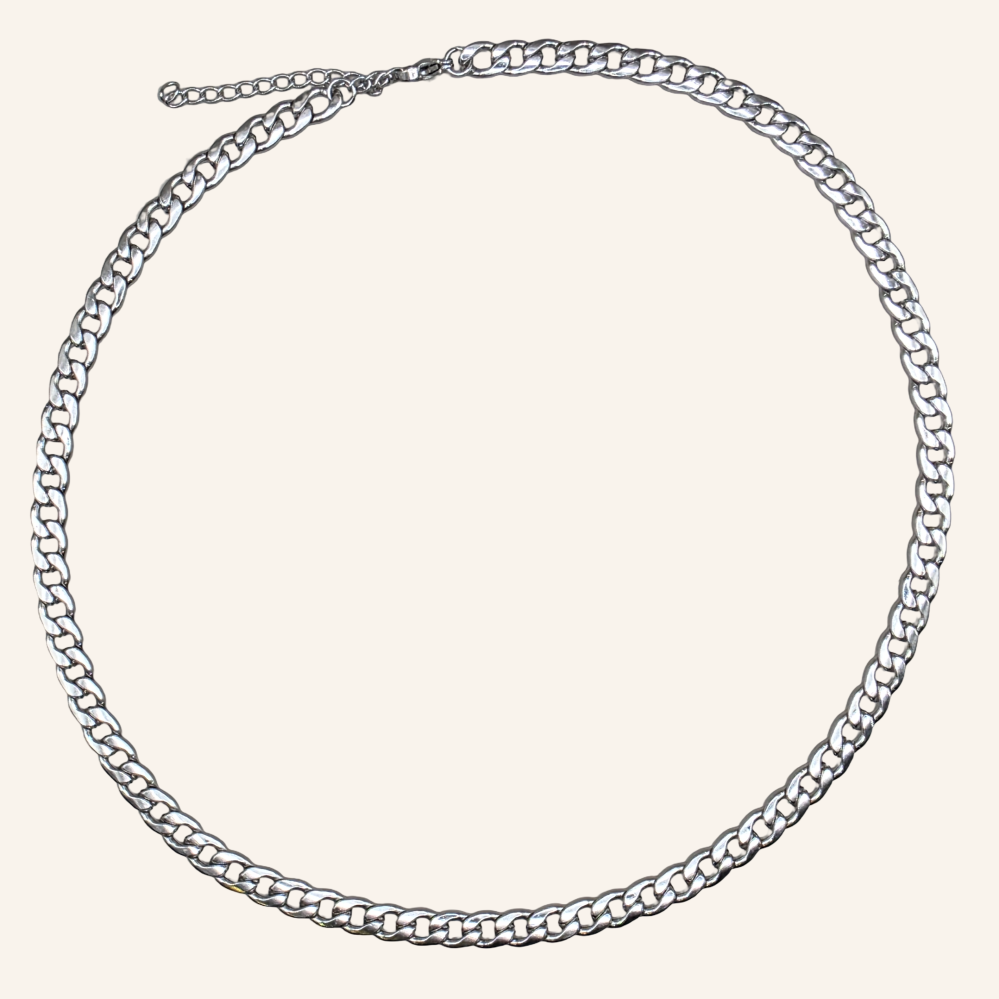 Curb Chain Necklace - Silver - 5mm - Item 986