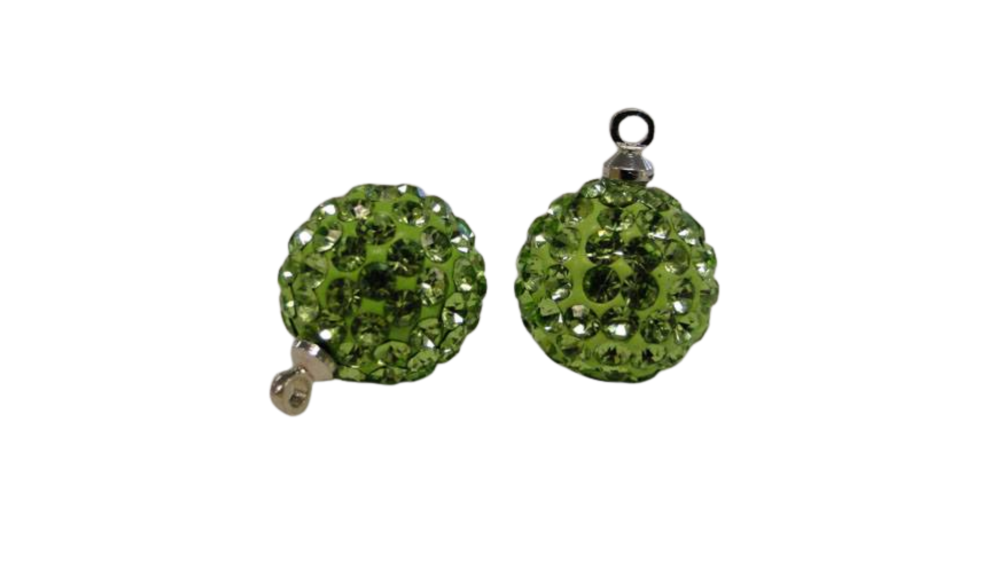 Shamballa Crystal Hanger: 8mm Peridot