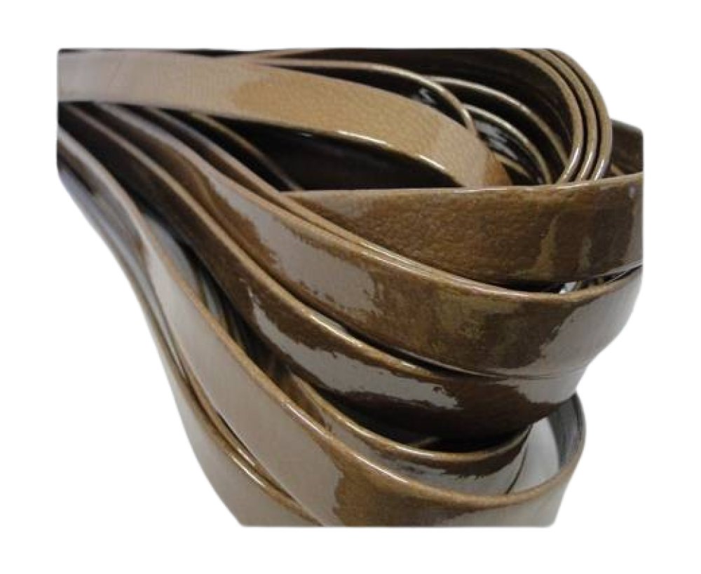 Real patent leather flat - Fawn Brown - 10mm