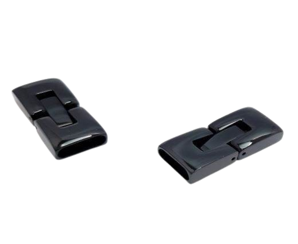 Stainless Steel Snap Lock Clasp: MGST 14 10*3,5mm (Black)