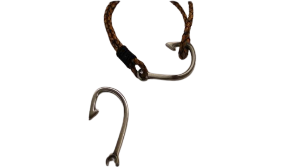 Stainless steel hook clasp - AMGST-205-Matt Steel-4mm