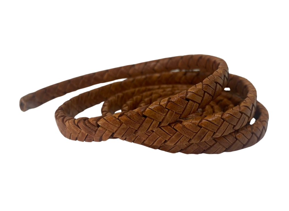 Argentine braided style - 8x3.5mm - vintage brown