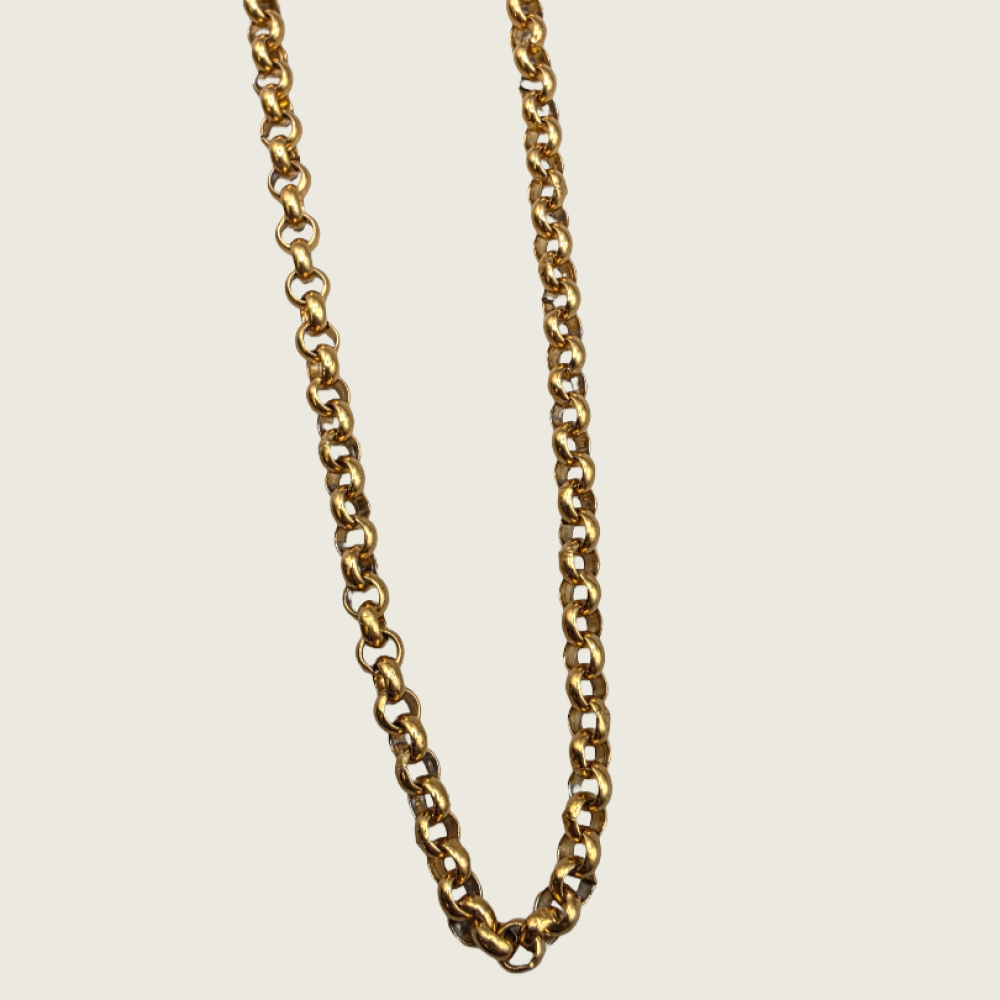 Semicircle Wire Belcher Chain Necklace - Gold - 2mm - Item 988