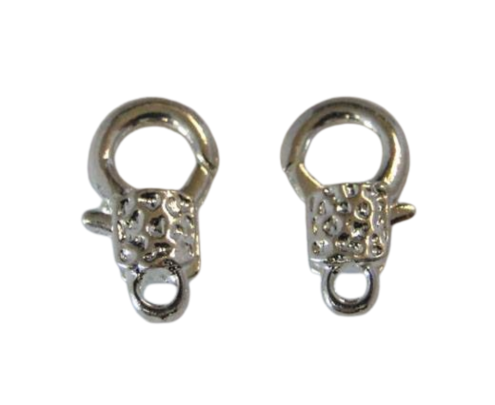 Zamak Lobster Claw Clasps-FI-7039-12mm-SILVER