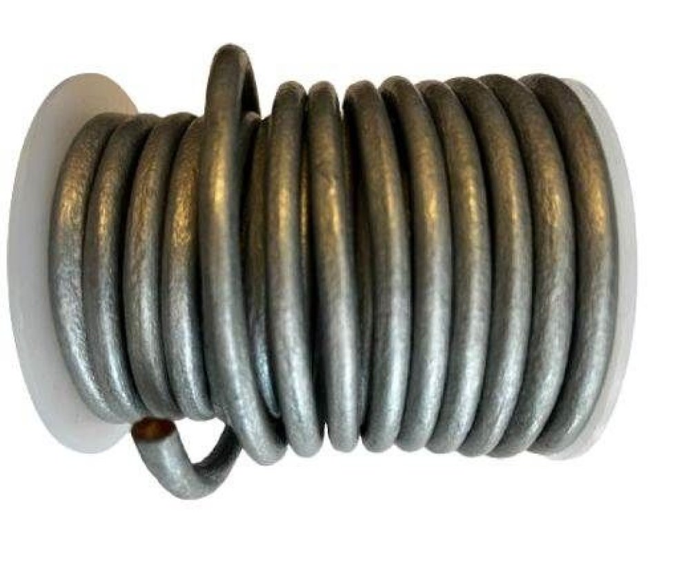 Round Leather Cord - 6mm - METALLIC Grey