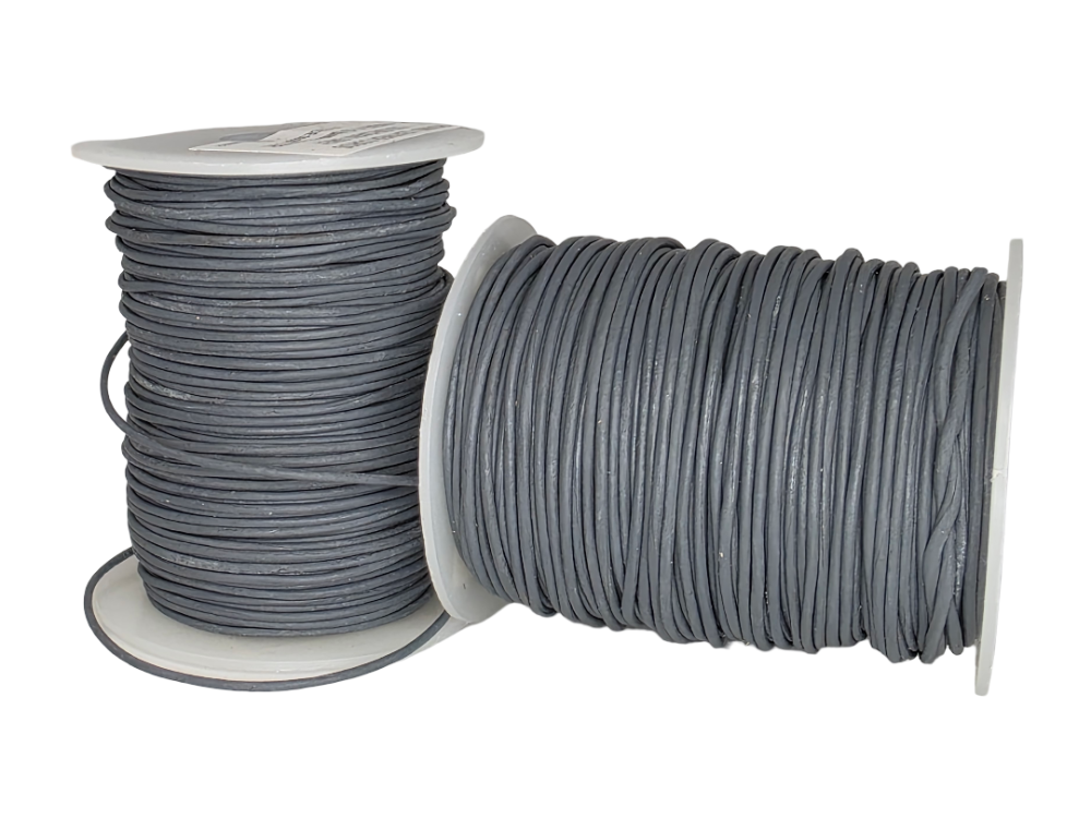 Round Leather Cord-1,5mm-plain-DARK GREY