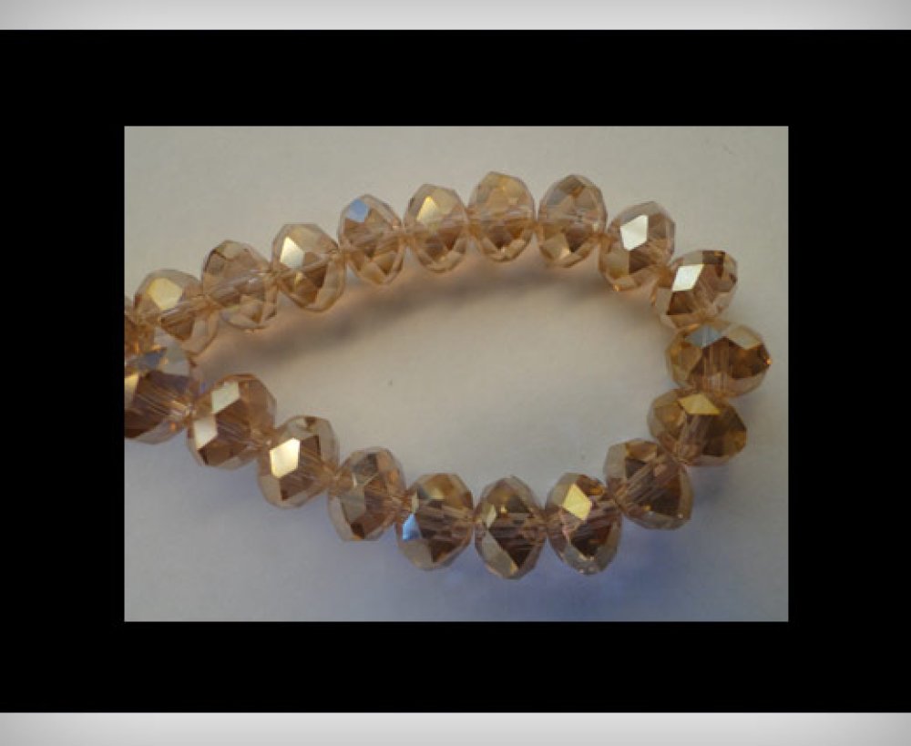 Faceted Glass Beads - 6mm (Rose AB)