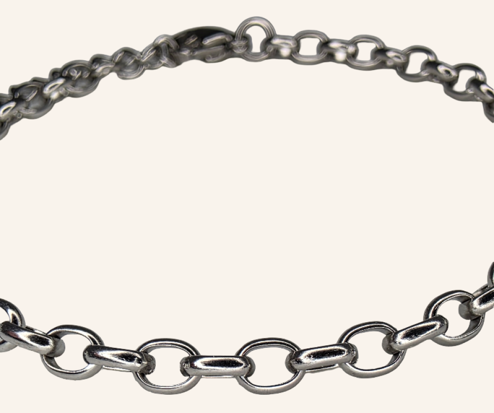 Semicircle Wire Dendritic Pearl Bracelet – Silver - 2mm - Item 995