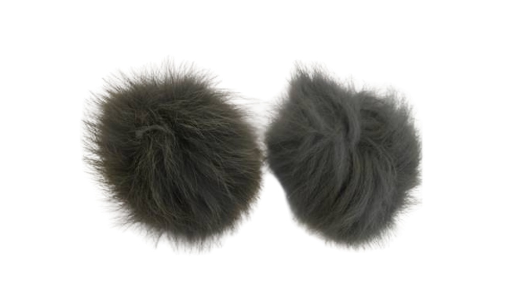 Fox Fur Pom Pom-Light Grey-10cms