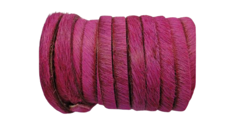 Hair-On Leather cords - 5MM - Fuchsia