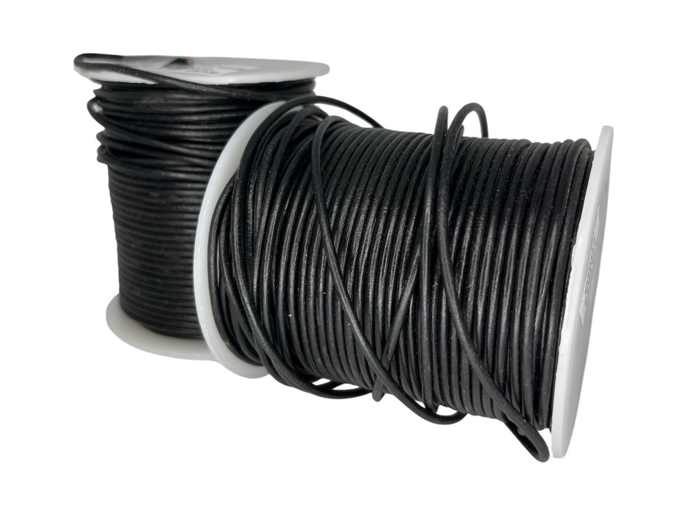 Round Leather Cord Black - 2mm