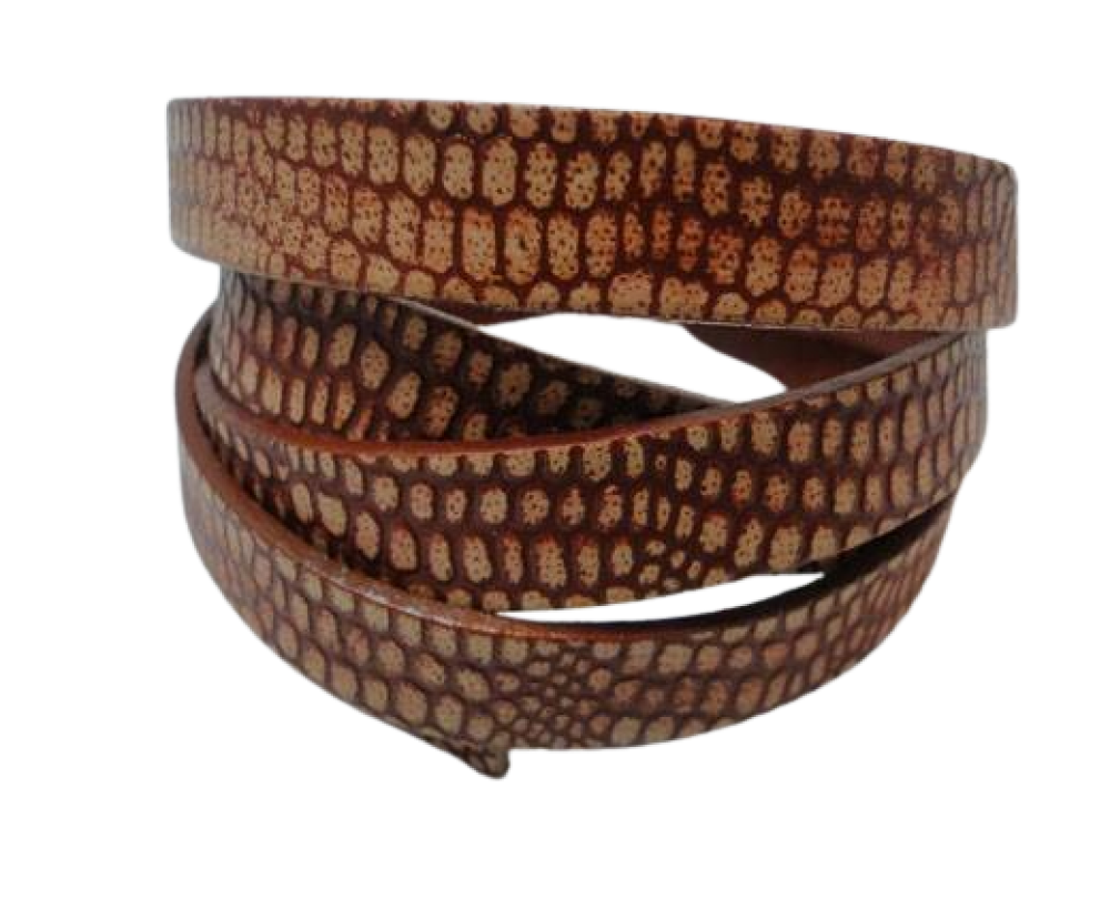 Vintage Style Flat Leather - 10mm-rust brown