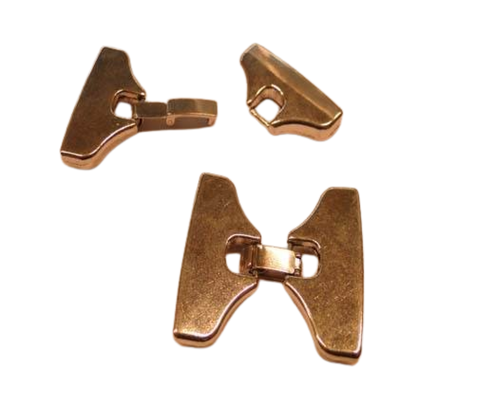 Zamak Snap Lock Clasp MGL-138-30x2mm-Rose gold
