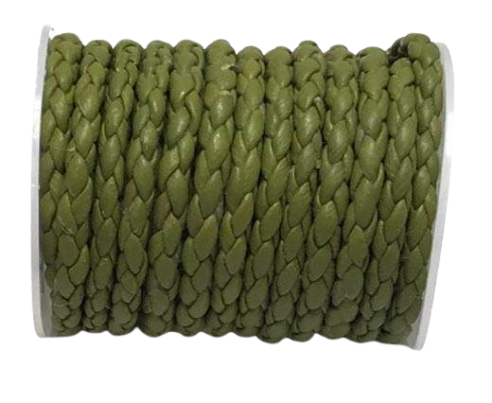 Round Nappa Braided cords - 4mm - green