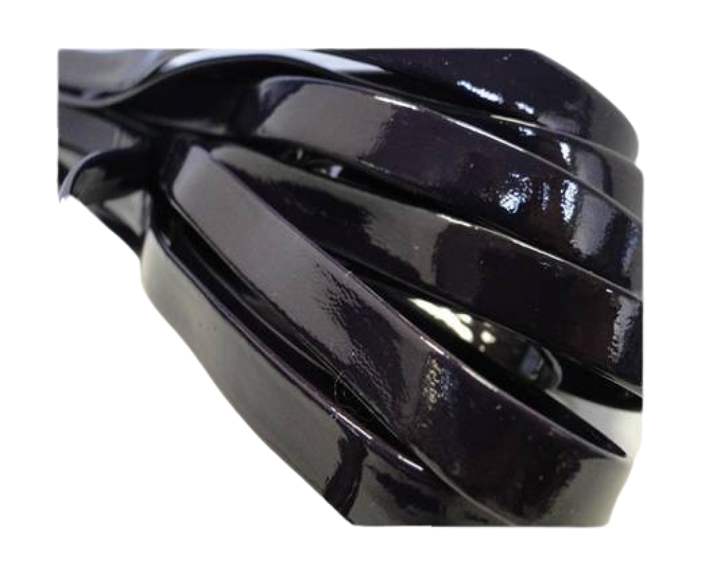 Real patent leather - flat - Dark Purple - 10 mm
