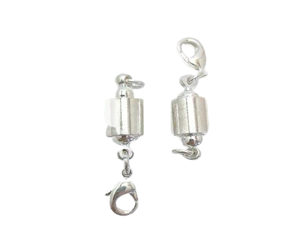 Magnetic Clasps, Zamak, Silver, MG10-8x22mm