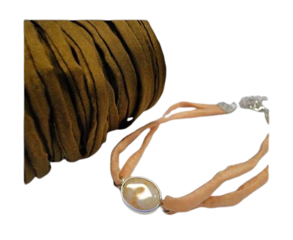 Habotai silk cords - Coffee